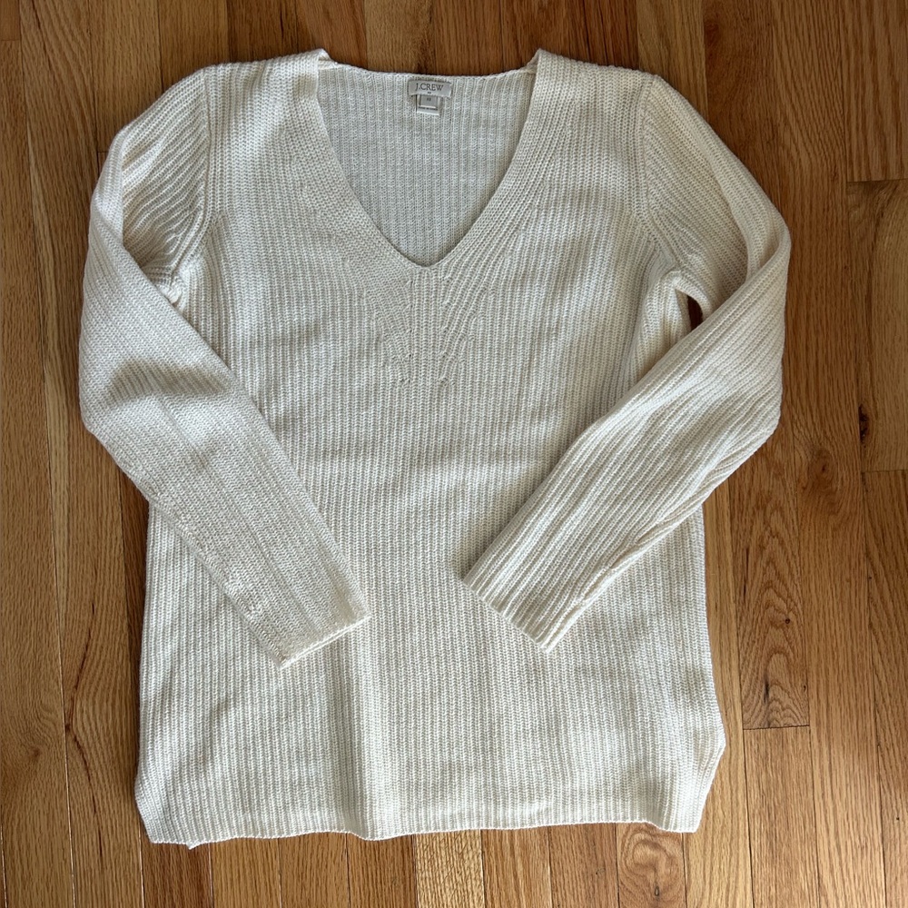 J. CREW Cream V-Neck Sweater